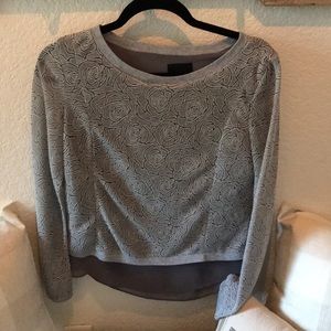 Greylin Grey Sweater w/back detail. Sz S
